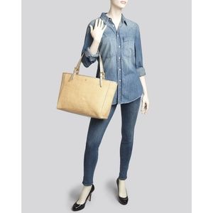 Tory Burch straw York tote like new!